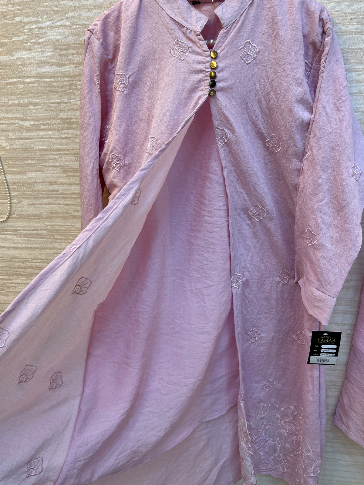 1465 Korean Floral Coordset - Baby Pink