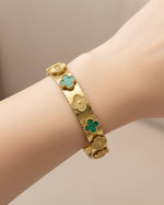 055 Floral Gold Cuff Bracelet