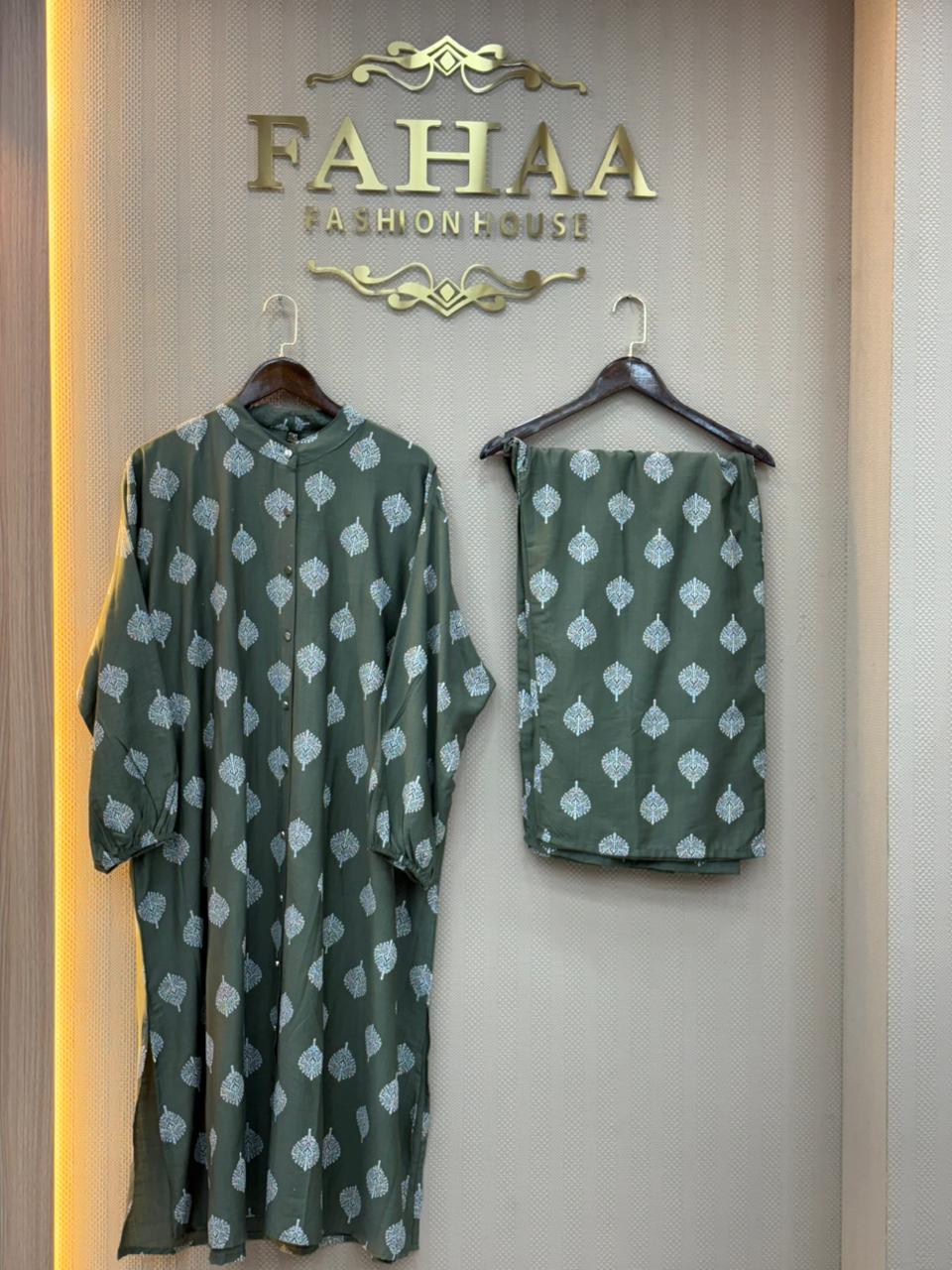 Lawn Mehndi Stitched Suit - Zellbury