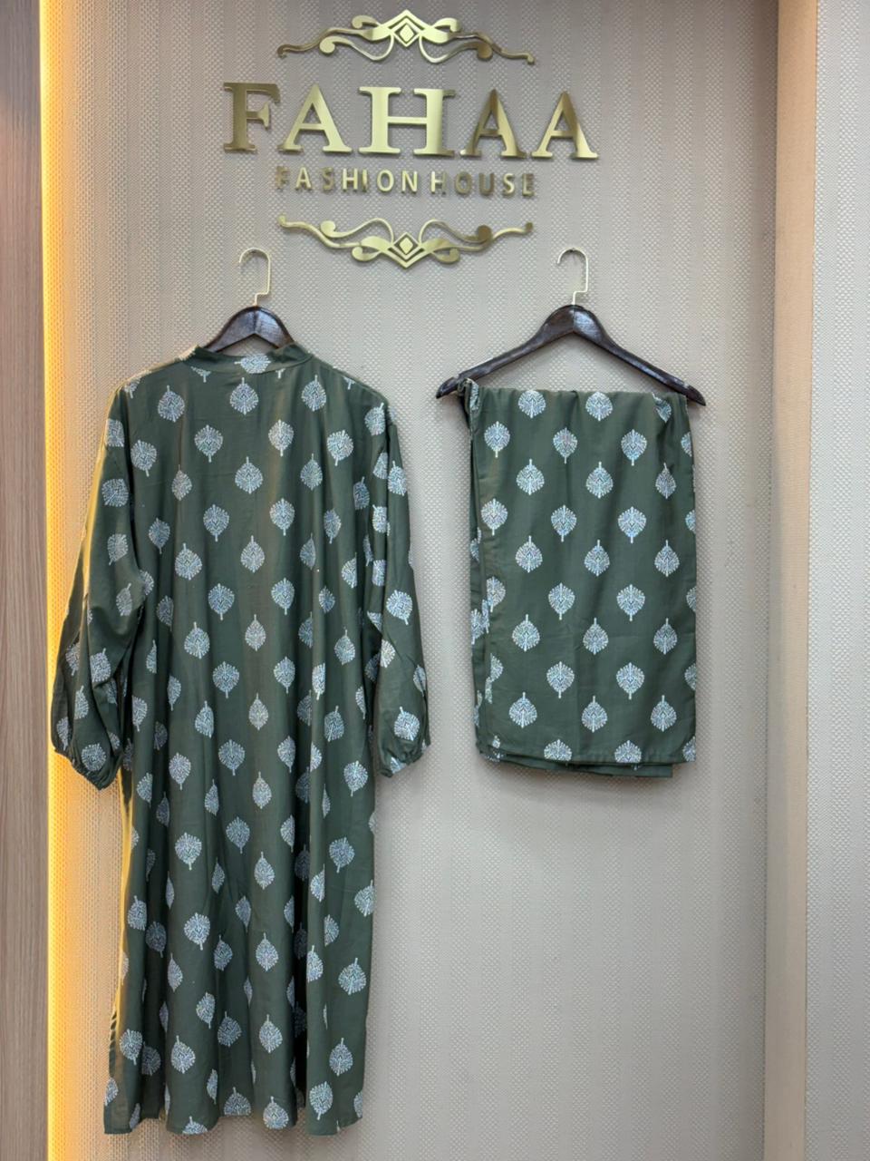 Lawn Mehndi Stitched Suit - Zellbury