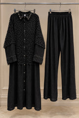 1496 Korean Crochet Coordset - Black