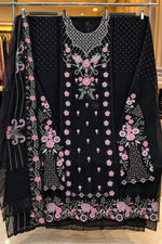 1487 Pakistani Unstitched Party Wear - Black