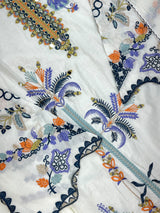 1526 Pakistani Heavy Lawn - White Floral