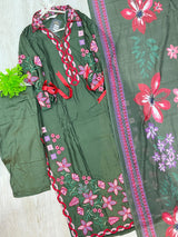 1526 Pakistani Heavy Lawn - Bottle Green