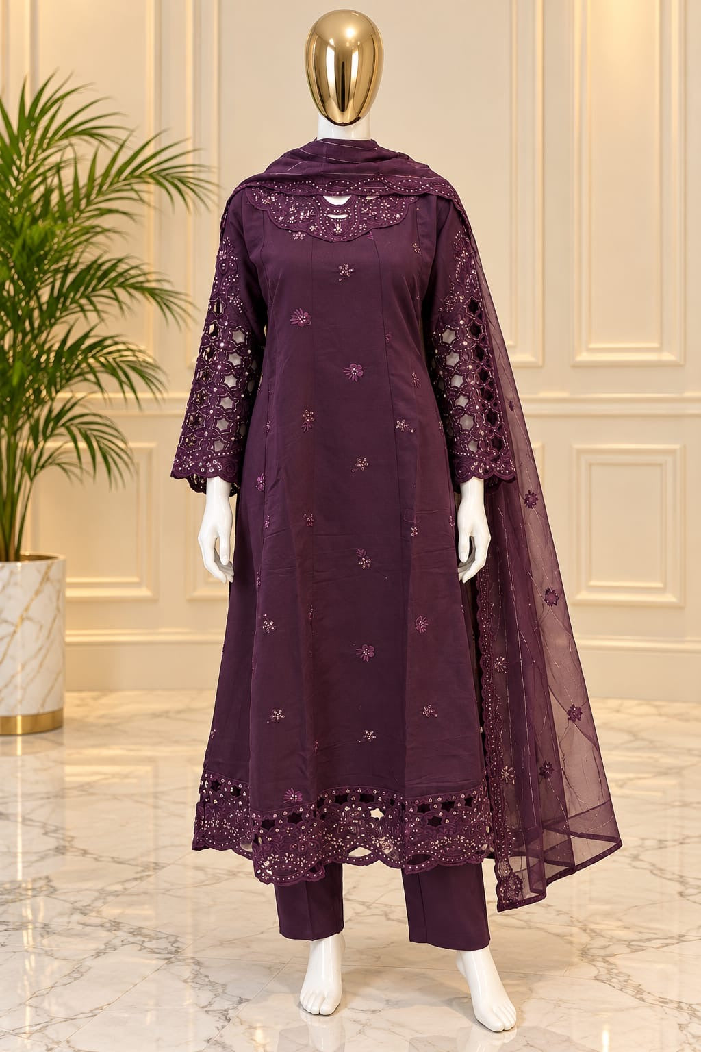 1475 Pakistani Party Wear - Wine