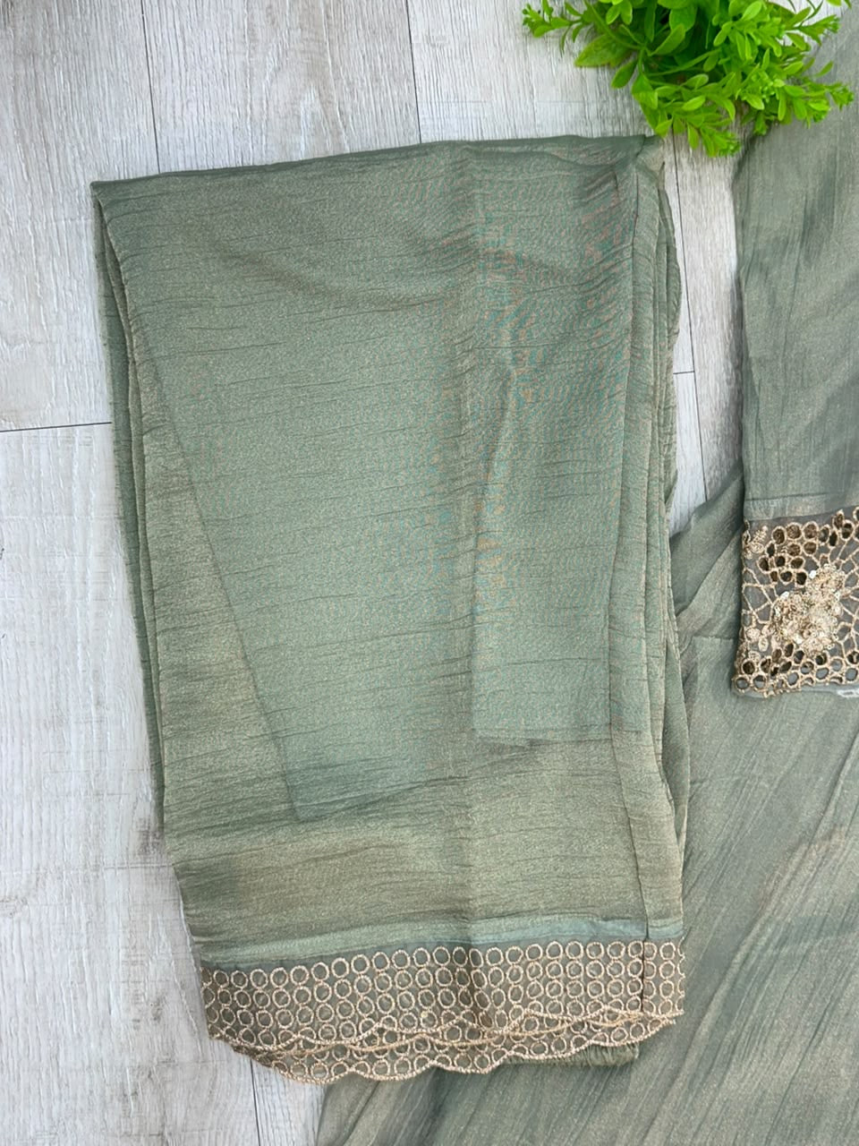1527 Pakistani Anarkali Gown - Mint Green