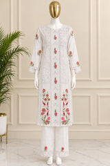 660 Premium Pakistani Lawn Cordset Set - Pink
