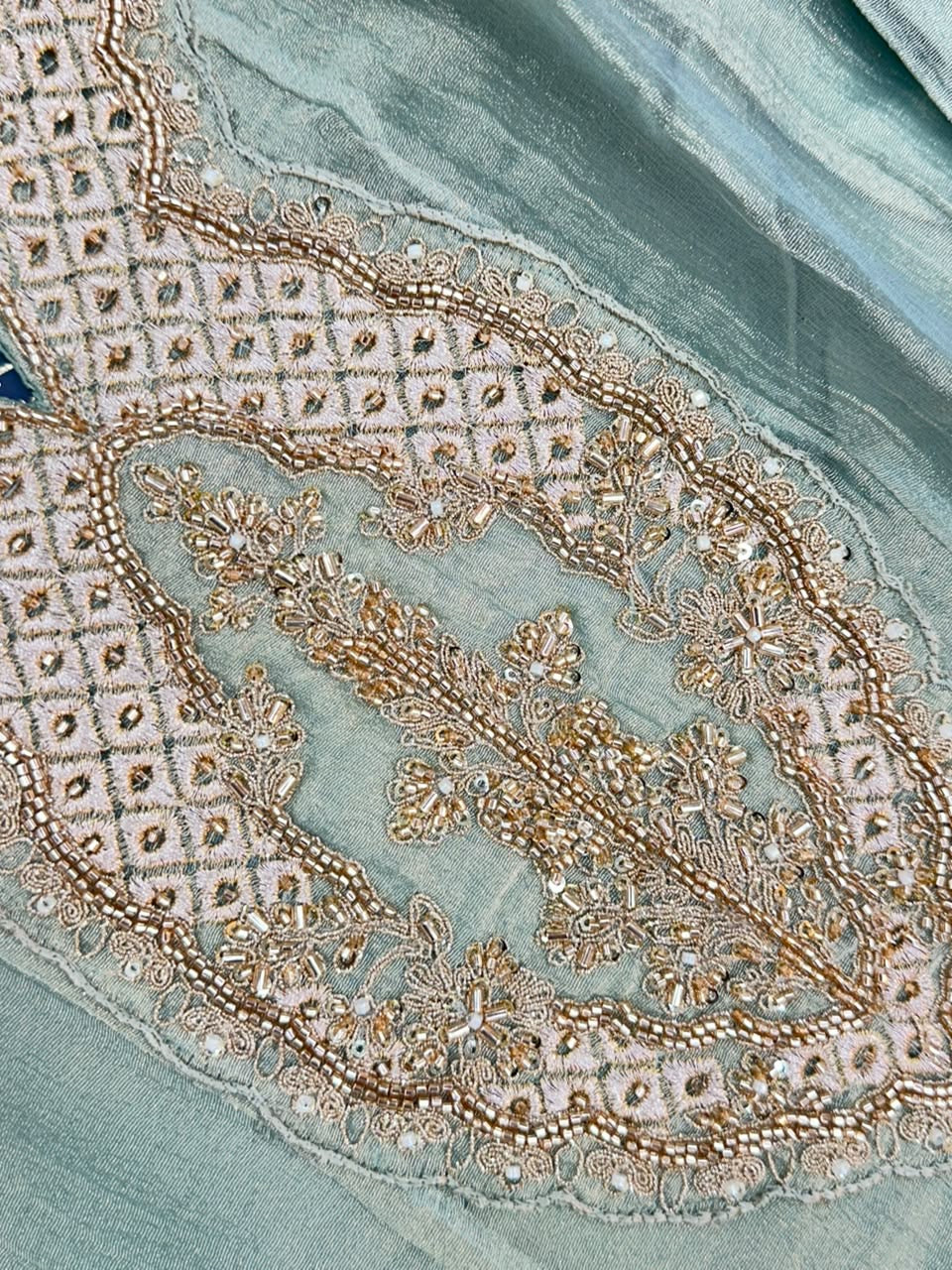 1527 Pakistani Anarkali Gown - Mint Green