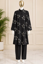 1466 Korean Floral CoordSet - Mehendi Green
