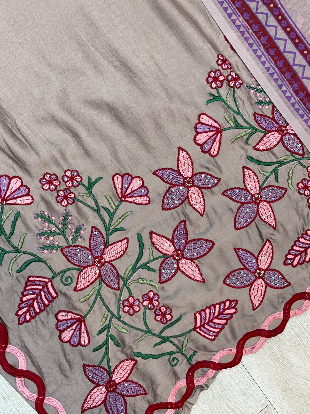 1526 Pakistani Heavy Lawn - Nude Brown