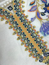 1526 Pakistani Heavy Lawn - White Floral