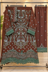 1782 Pakistani Unstitched Party Wear - Rust Brown