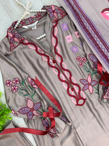 1526 Pakistani Heavy Lawn - Nude Brown
