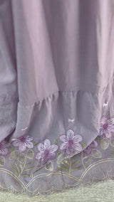 1208 Korean Jacket Gown Set - Lilac