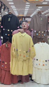 069 korean 2pc skirt cord set off white