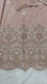 1428 Heavy Pakistani Partywear - Nude Peach