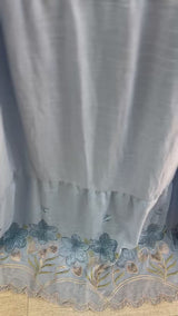 1208 Korean Jacket Gown Set - Sky Blue