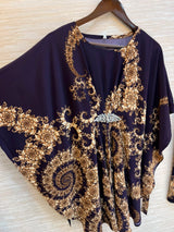 1201 Kaftan Coord Set - Navy Blue