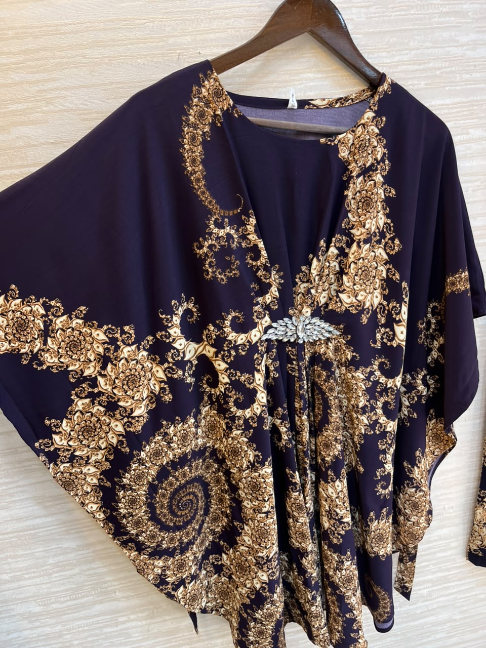 1201 Kaftan Coord Set - Navy Blue
