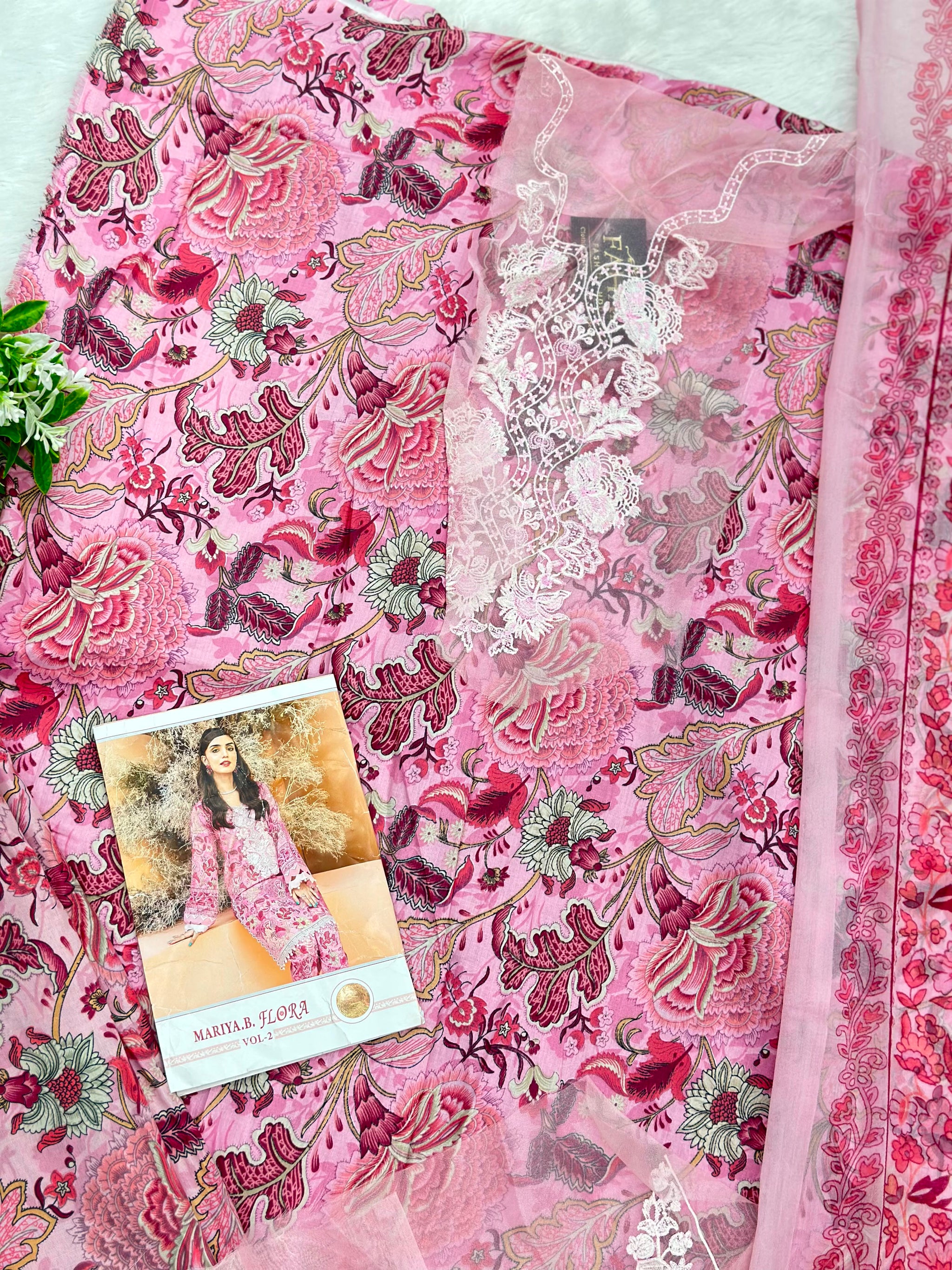 981 Unstitched Maria-B Flora Lawn Suit