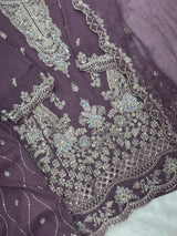 655 Pakistani Party-wear Gharara Set - Dusty Plum