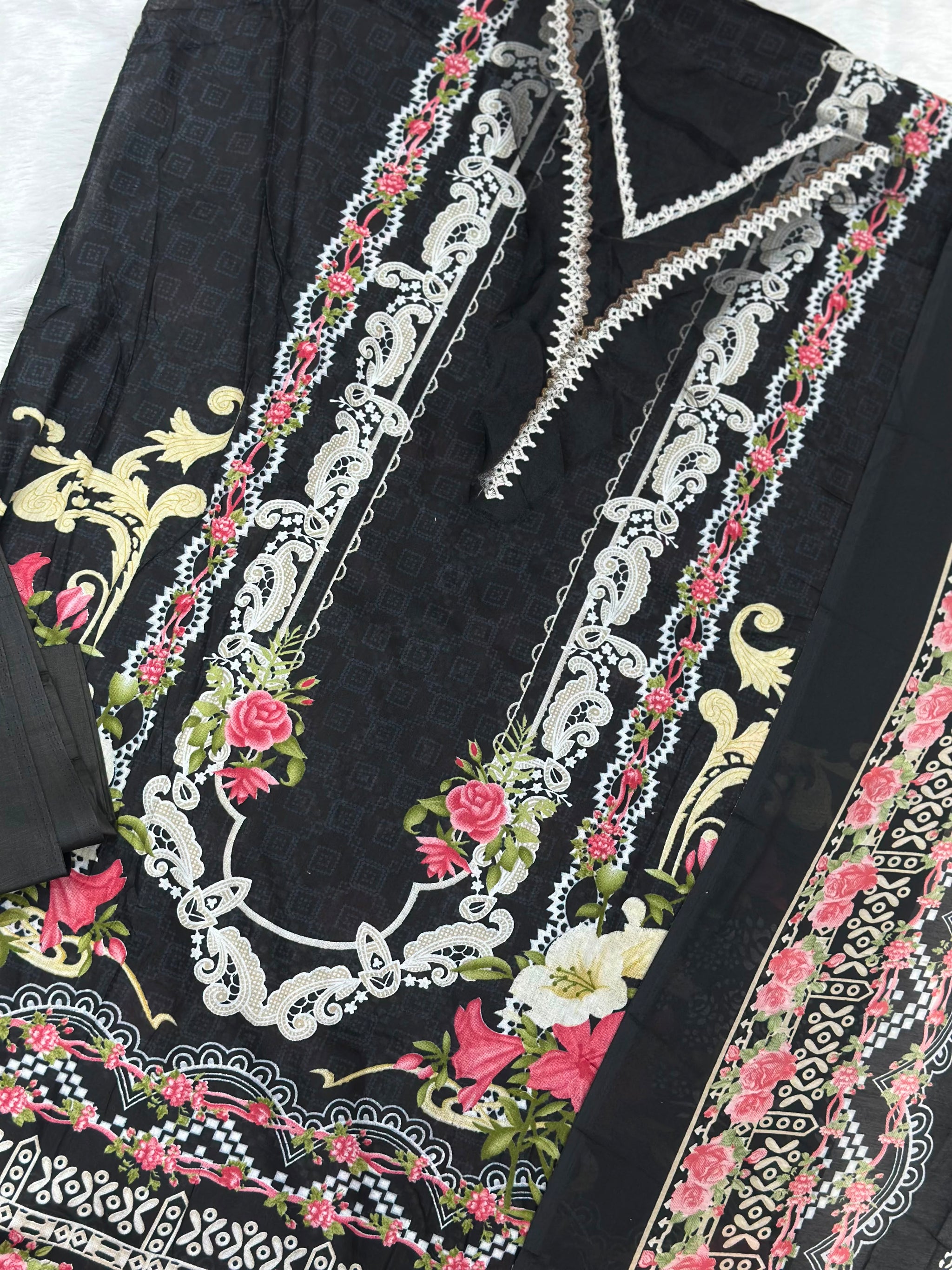 986 Unstitched Casual Lawn Suit