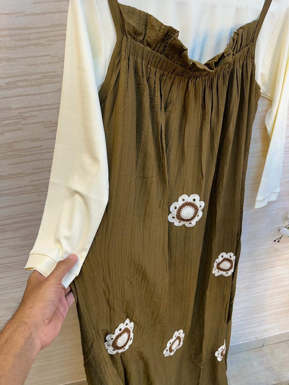 895 Floral Flare Coord Set - Brown