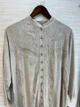1205 Kashmiri Embroidered Coord Set - Ash Grey