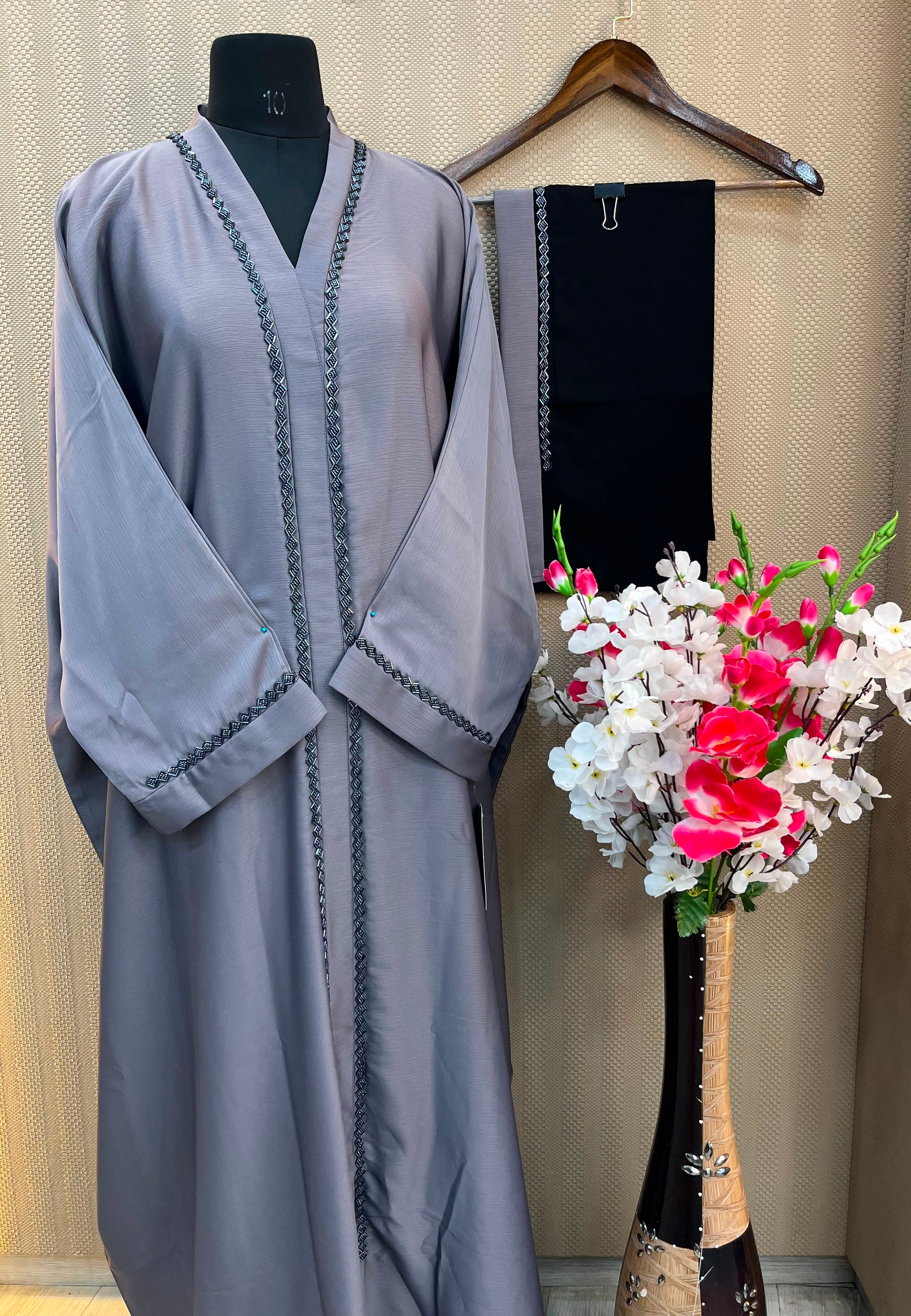 1121 The Premium Abaya - Slate Gray