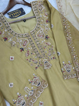 633 Pakistani Hand-Work Embroidery Sharara Set