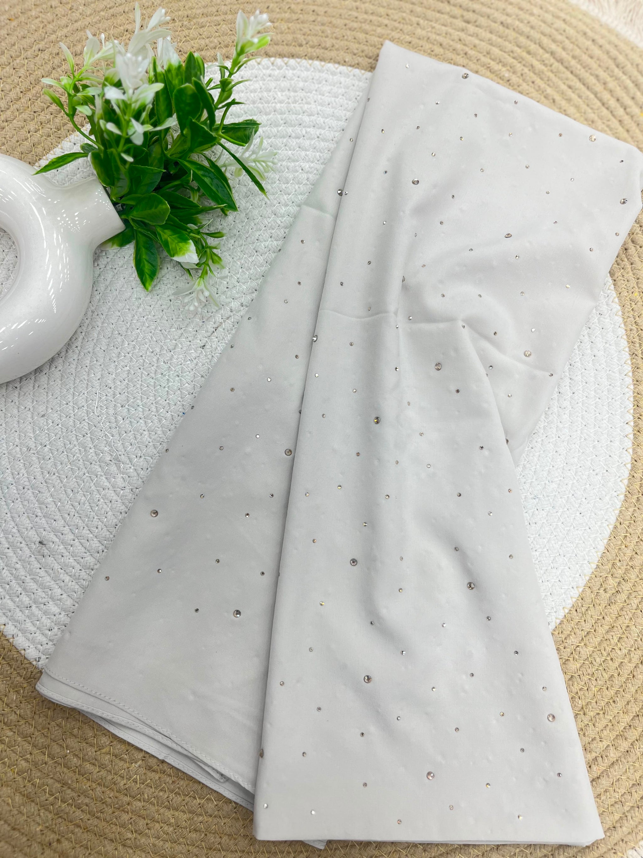 1186 Modest Imported Jersey Hijab - Pearl White