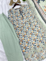 682 Pakistani Lawn Suit - Pista Green