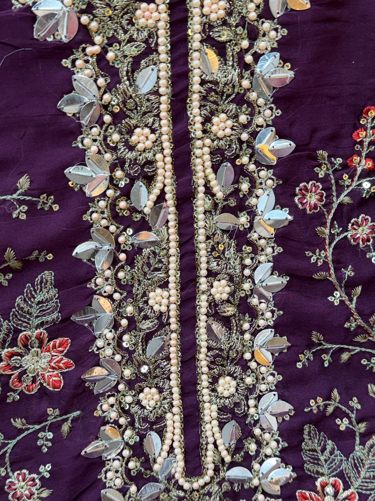 1439 Maria-B Unstitched Partywear - Plum