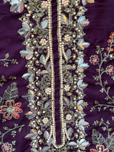 1439 Maria-B Unstitched Partywear - Plum