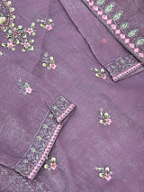 651 Pakistani Floral Party Wear Set - Dusty Grape