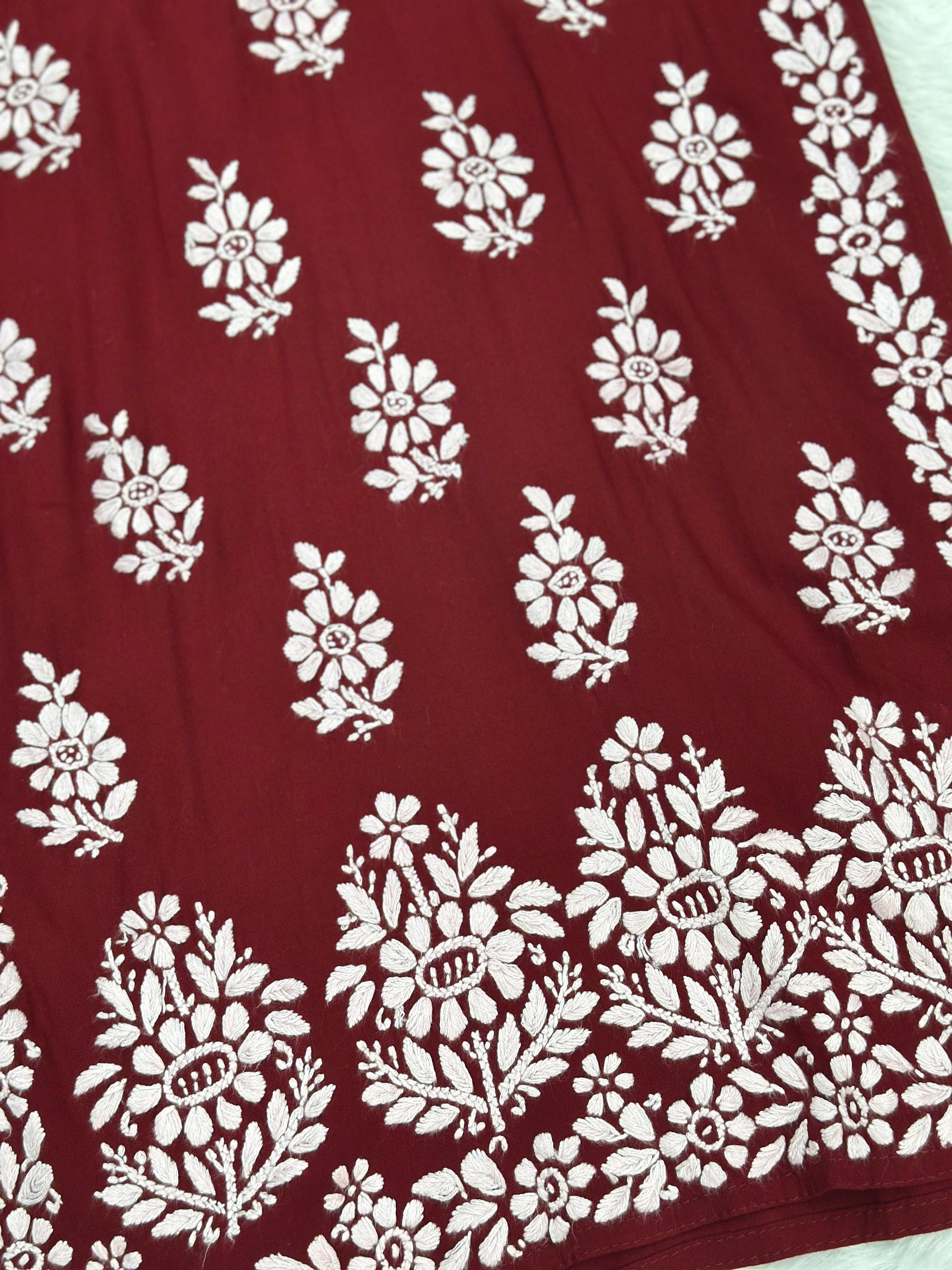 661 Lucknowi Palazzo Set - Maroon