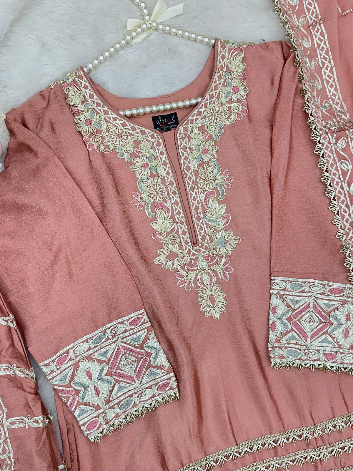 1435 Heavy Pakistani Partywear - Mauve Pink