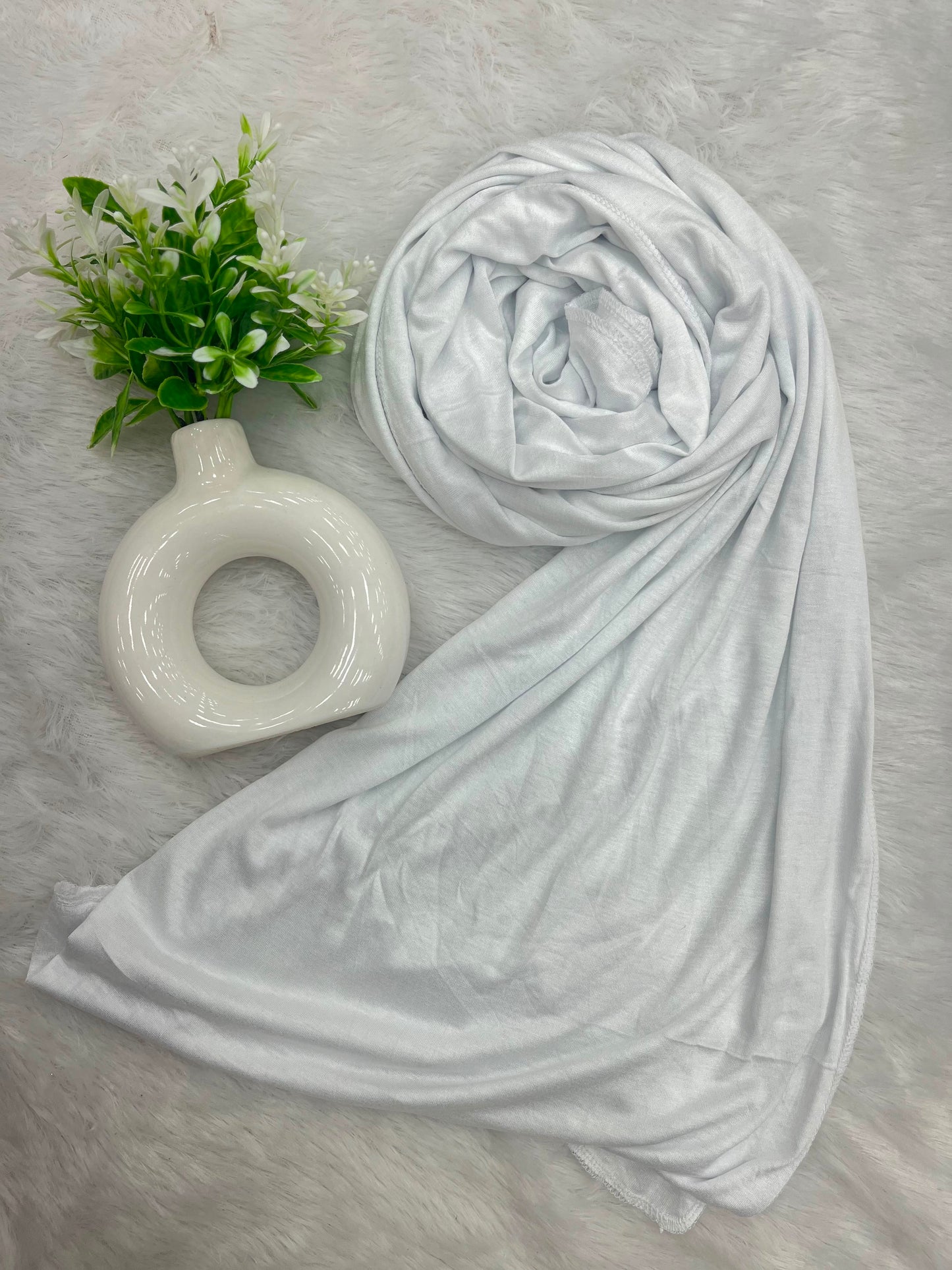 1188 Modest Jersey Hijab - Pearl White