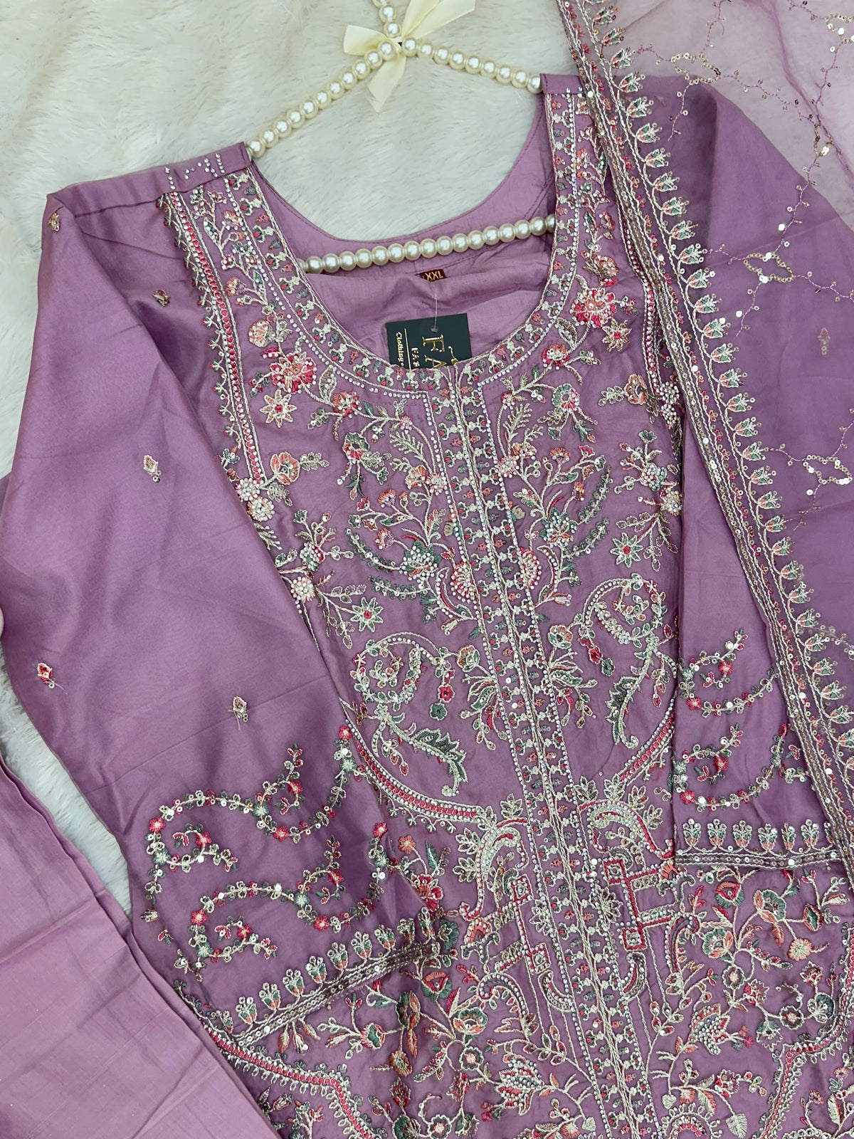 1434 Heavy Pakistani Partywear - Dusty Purple