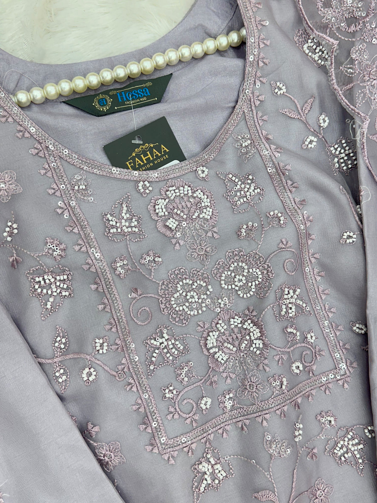 1432 Heavy Pakistani Partywear - Lilac