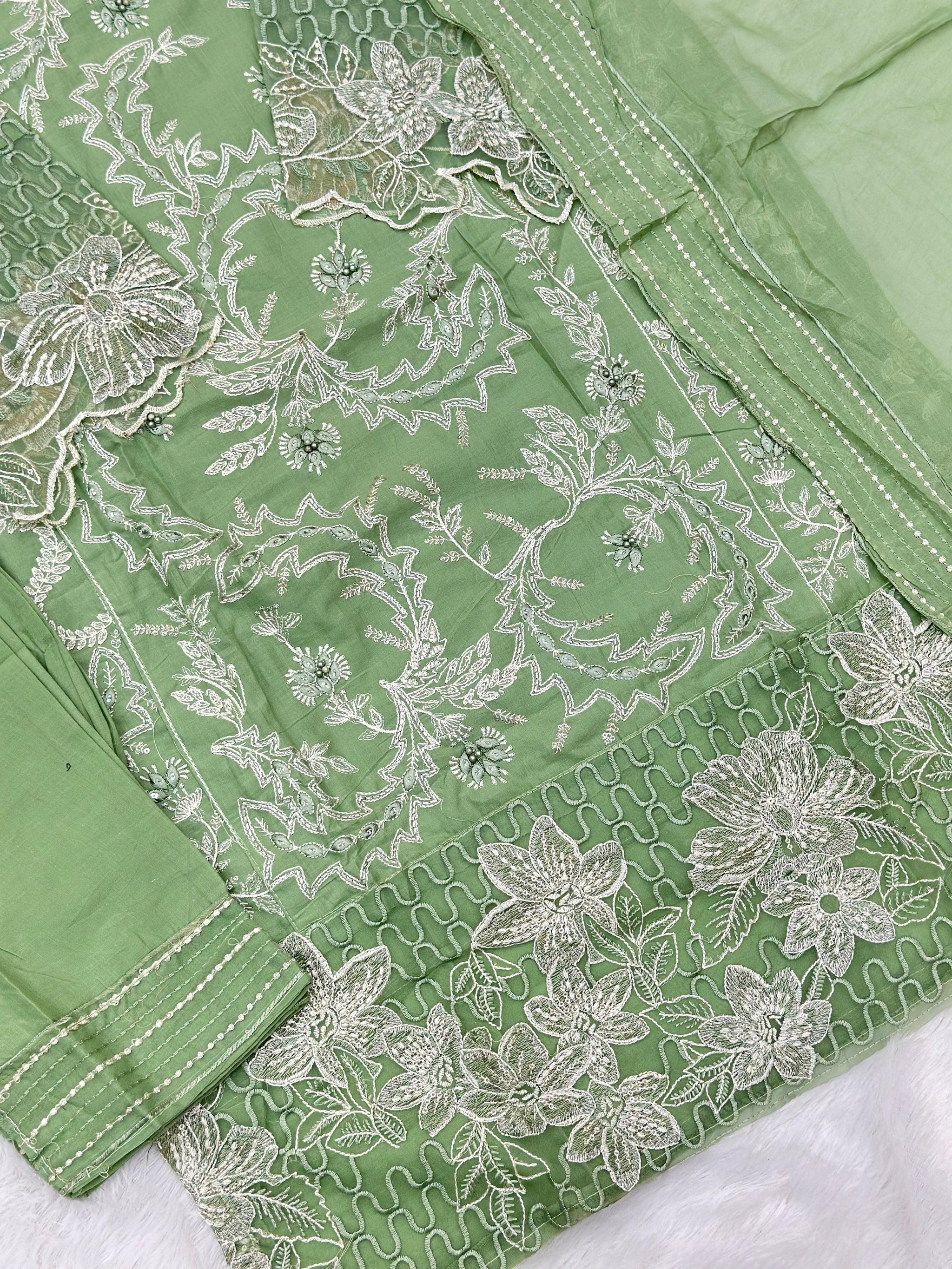 756 Elan Readymade Pakistani Heavy Embroidered Lawn