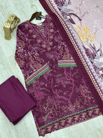 628 Premium Pakistani Lawn Suit - Terracotta