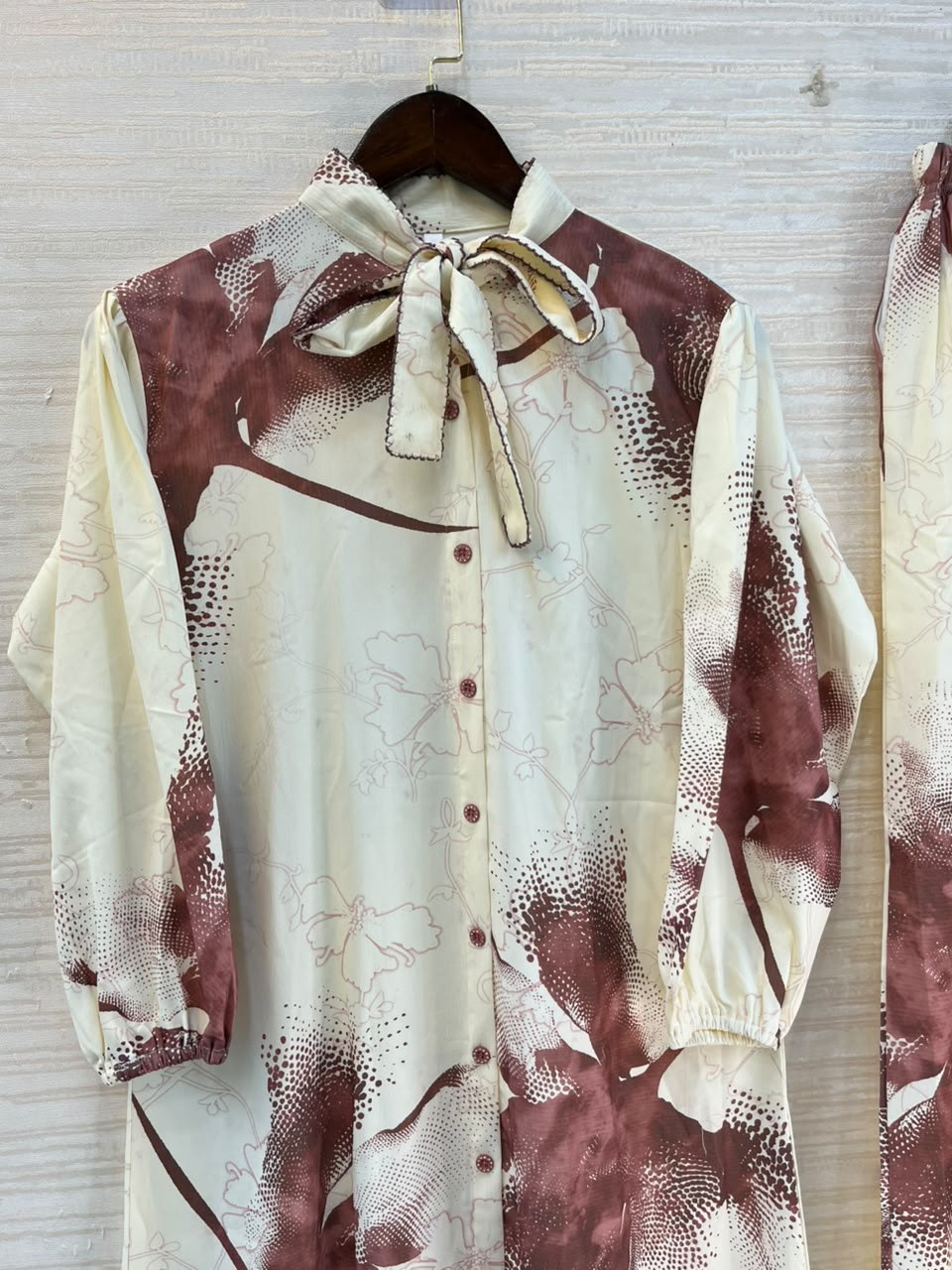 1192 Floral Printed Coord Set -  Wine
