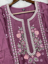 1371 Pakistani Embroidered Coordset - Purple
