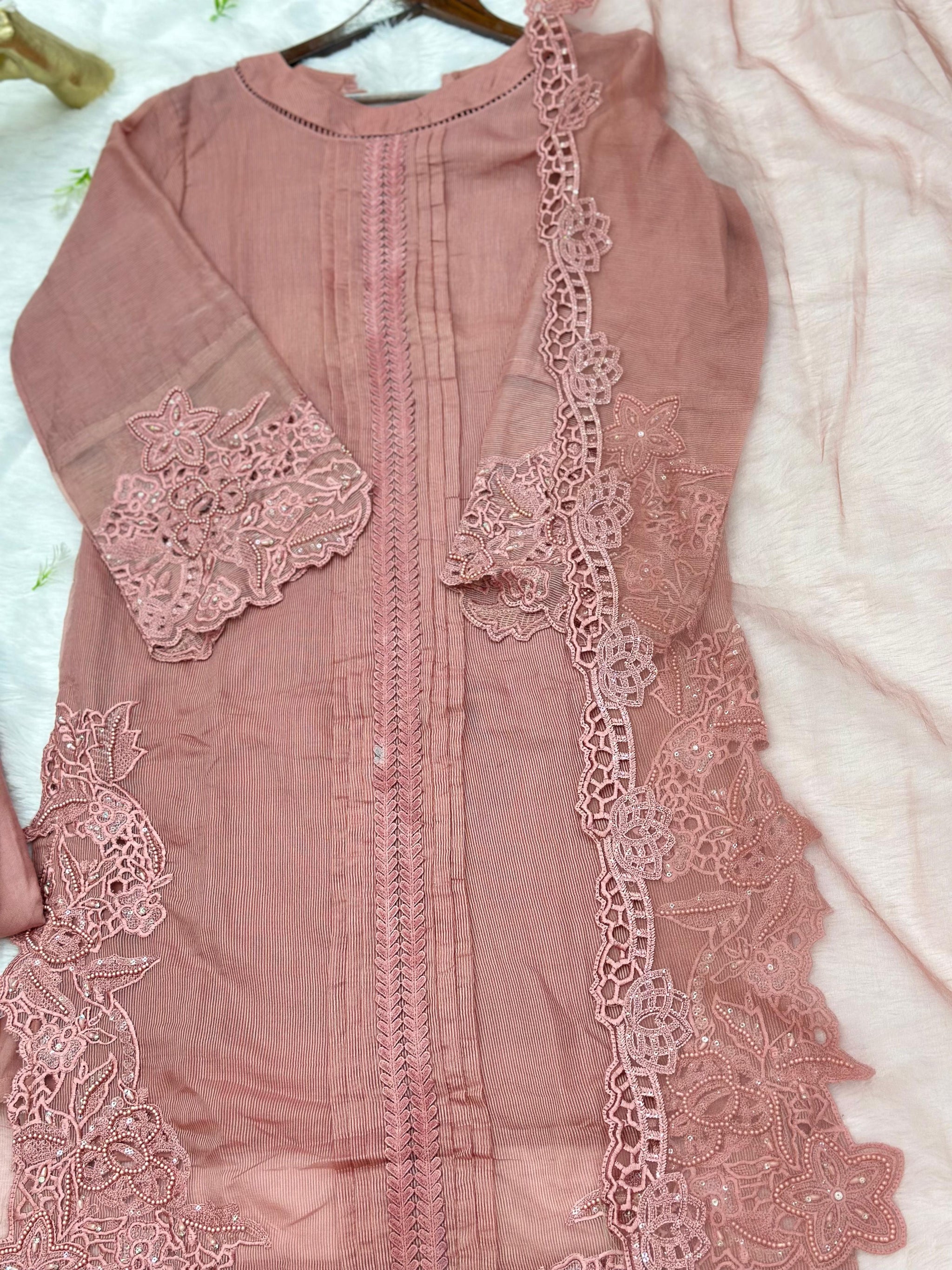 624 Premium Pakistani Party Wear - Dark Peach