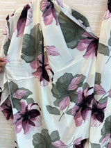 1099 Floral Kaftan Coord Set - Ivory