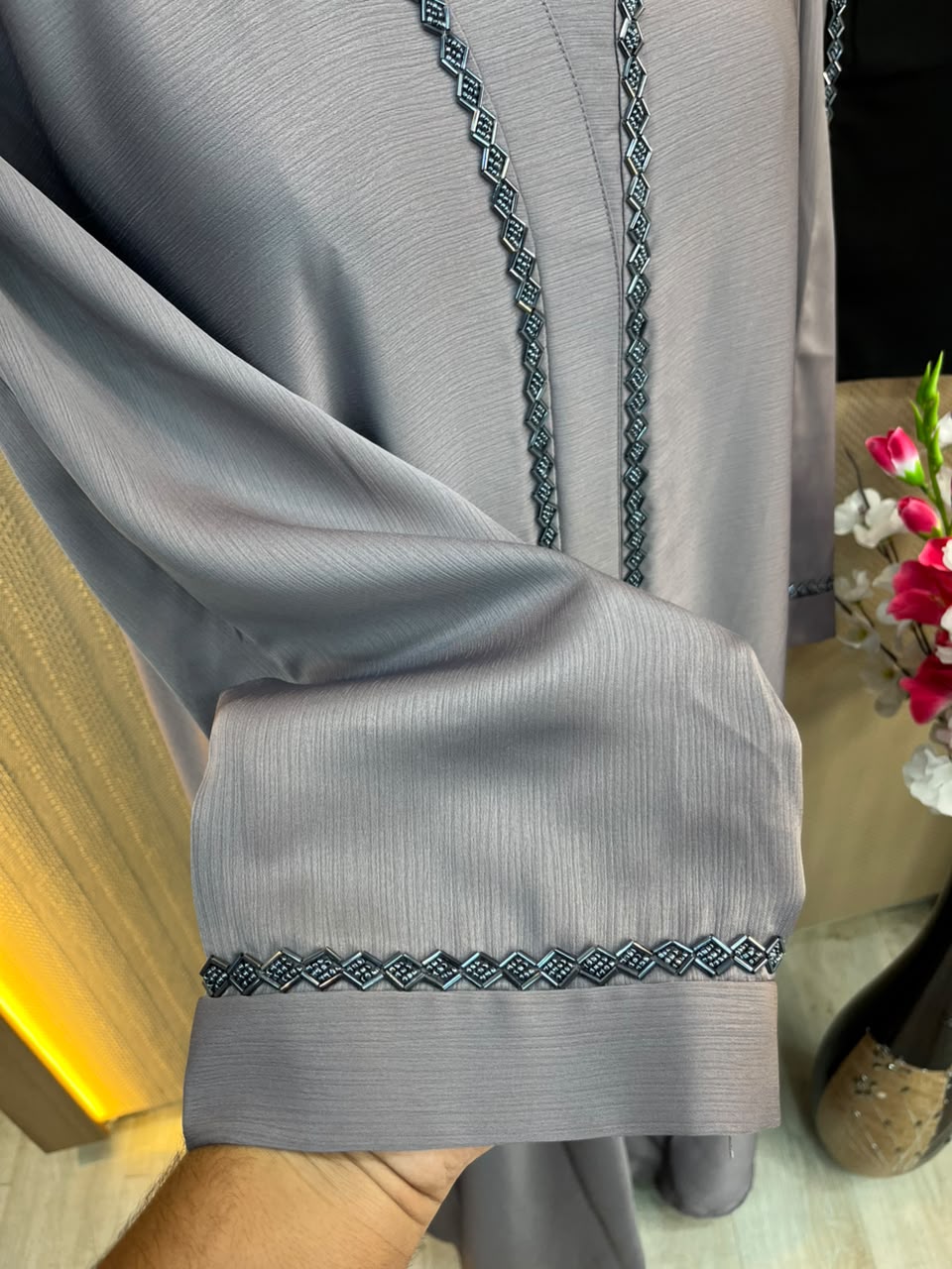 1121 The Premium Abaya - Slate Gray