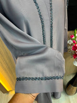 1121 The Premium Abaya - Slate Gray