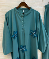 1202 Floral Patch Work Coord Set - Sage Green