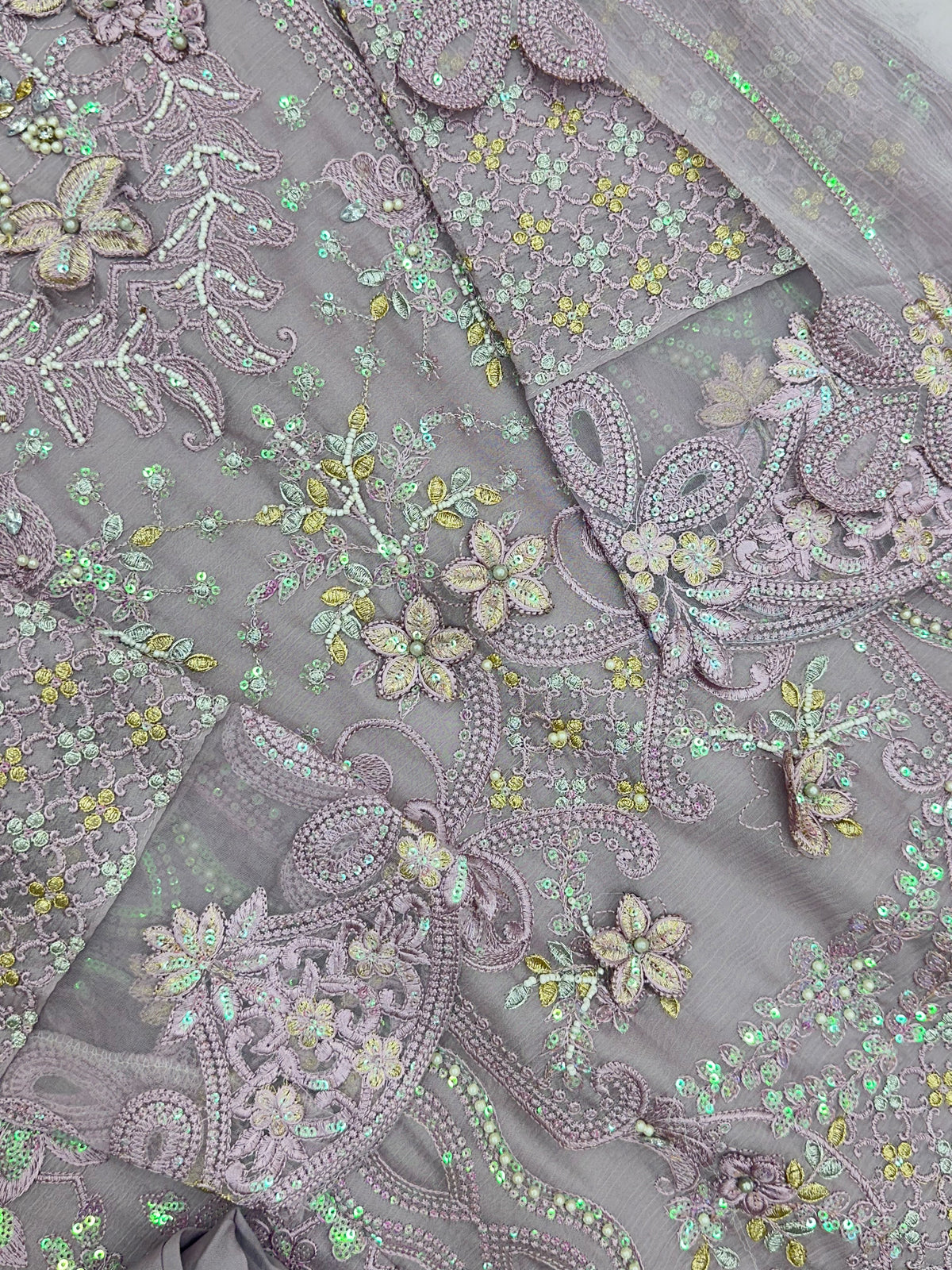 1433 Heavy Pakistani Partywear -  Lilac